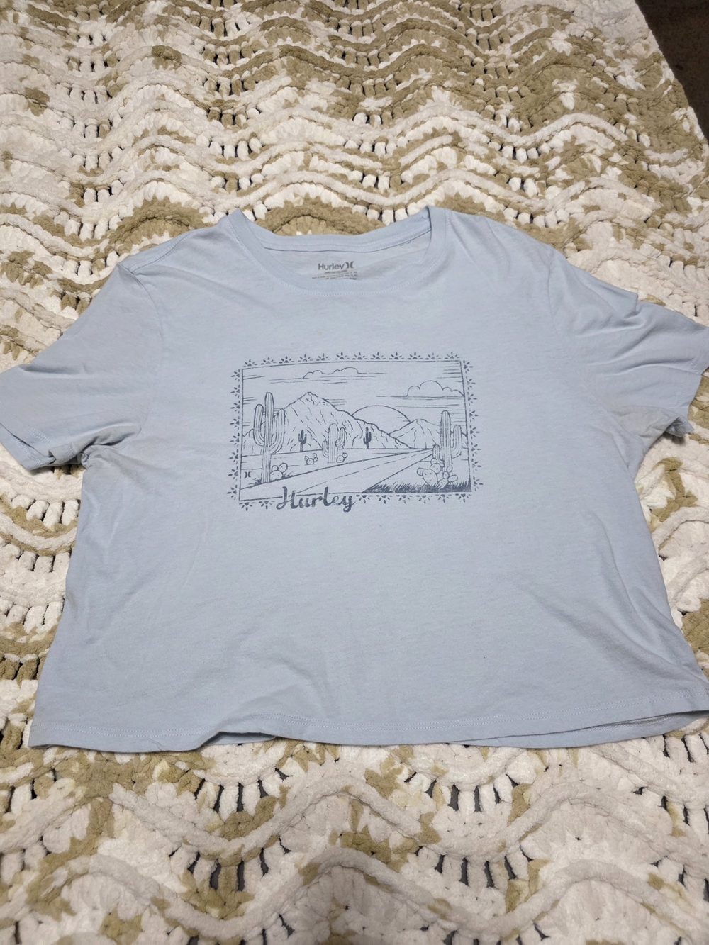 Hurley Women's Light Blue Desert Graphic Tee